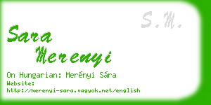 sara merenyi business card