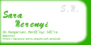 sara merenyi business card